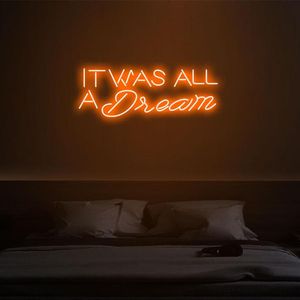 Other Event & Party Supplies It Was All A Dream Neon Sign Custom Light Led Pink Home Room Wall Decoration Ins Shop Dec258C