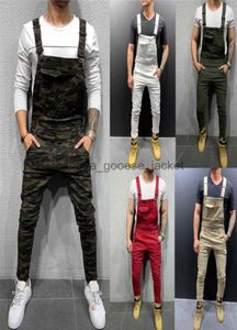 Jeans masculinos men039s jeans homem calças para homens bolso denim geral macacão legal designer marca streetwear sexy suspender pant1213963l230911