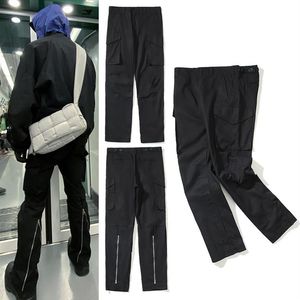 Cmmawear Vibe Pants Black Pocket Zipper High Street Style Bell Bottom Bottoms Spodni Men212b