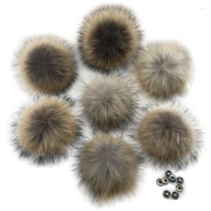 BERETS WHOSAL 5 PCS/ LOT DIY Doğal Pompom Rakun Kürk Pom Poms Topları Örme Şapka Kapağı Beanes Eşarp Gerçek Ponponlar