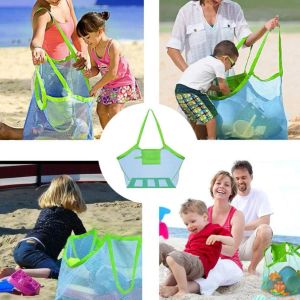 Nya stora barn Sand Away Proteable Mesh Bag Kids Beach Toys Clothes Handduk Baby Toy Storage Sundries Väskor Kvinnor Kosmetiska sminkväskor