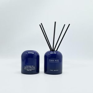 Bottles 180ml Blue High-end Atmospheric Cut No Fire Aromatreatment Glass Candle Jar Indoor Incense Diffuser Container