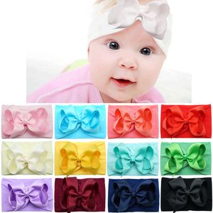 children's Hair accessories butterfly tie hair band baby 4-inch headband elastic corn kernel nylon wide headwear bubble flower hairband newborn hairwraps