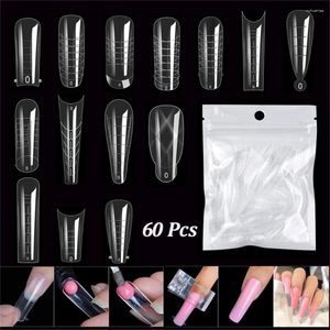 False Nails 60pcs/Bag Nail Dual Form ABS Tips Extension For Gel System UV Acrylic Forms Scaled Mold Decoration