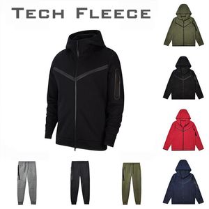 Tech Flees Full Zip pantaloni firmati spessi felpe con cappuccio Set giacche tute allenamento fitness Spazio sportivo Tute in cotone Hoody240D