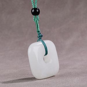 Collana con pietre preziose di giada bianca quadrata naturale Collana semplice Collane Bff Catena da uomo con pendenti Coppia Designer di gioielli Shein Gioielli da uomo Gemme e gioielli