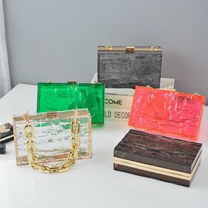 Bolsos de noche Embrague de boda transparente Bolsos de fiesta de gelatina para mujer Diseñador de marca de lujo Bolso de acrílico sobre el hombro Bolso único con cuerpo cruzado