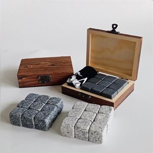 9 PCS Whiskey Stones Ice Cubes Coolers Reusable Rocks Beverage Chilling for Scotch and Bourbon Drinking Gifts Set2946