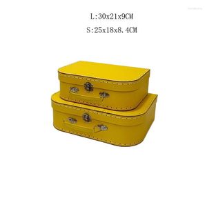 Gift Wrap 2Pcs/Set Cardboard Hand Suture Suitcase Styling Box Metal Handle Baby Clothes Women's Lingerie Packaging Toy Storage Carton