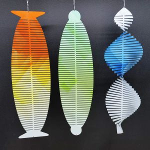 Sublimation Wind Spinner white blank metal wind bell double side transfer Aluminum Ornament blank DIY Halloween Christmas Decoration gift ZZ