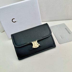 Fashion designer Leather wallets luxury triomphe cuir Credit Card Holder purse bags gold Hardware women of Zippy coin purses with Original box dust bag