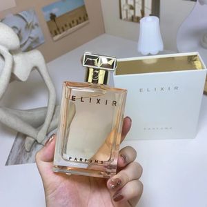 Nyaste ankomst rj kvinnor parfym 100 ml elixir parfum långvarig lukt citron persika fruktig blommor doft 3.4fl.oz lady parfymer hög kvalitet snabbt fartyg