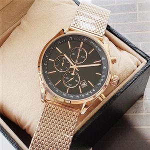 Good Quality Brand Watch Men Multifunction Style Stainless Steel Calendar Date Quartz Wrist Watches Small Dials Can Work BS01262w