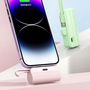 Mini Kapsül Güç Bankası 5000mAh Taşınabilir Şarj Powerbank Telefon Samsung Xiaom için Yedek Harici Pil Bankası