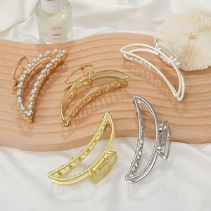 Hair Clips Crescent Moon Shape Simple Fashion Clip Gold Color Silver Metal Casual Creativity Claw Accessories