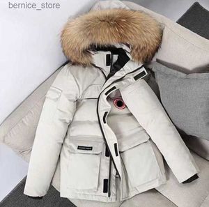 Erkekler Down Parkas Down Ceket Ceket Canda Kaz Erkek Parkas Kış Çalışması Açık Moda Sıcak Tutma Çift Canlı Yayın Ceket 5 X9VI Q230911