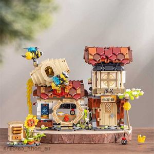 Blockerar Creative Street House Pork Shop Model Building Block City Architecture Home Toys Kids Gifts R230911