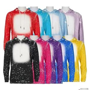Party Favor Ups Sublimation Bleached Sweater Mens Hoodies Sweatshirts Heat Transfer Shirt Polyester Tshirts Us Men Women NEW