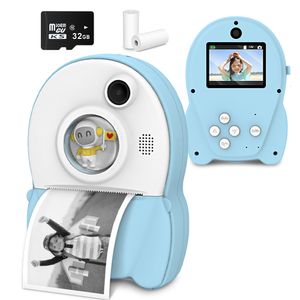 Toy Cameras Children Digital Camera Instant Print för barn Thermal Po Printing Video Toys32G Memory Card 231008