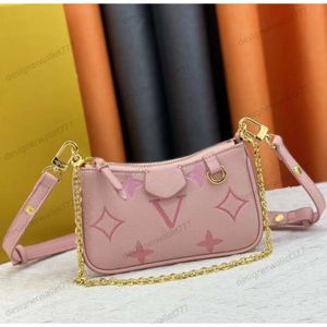 5A Designerpåse Easy Pouch On Strap Louiseits präglad blommahandväska Viutonits Gradient Vatten Ripplar Tot Pochette Chain Shoulder Crossbody Väskor M82346 M80349