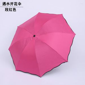 Regenschirme, manueller Water Bloom-Sonnenschutz, Sonnenschutz-Regenschirm, dreifach gefaltet, bedruckt