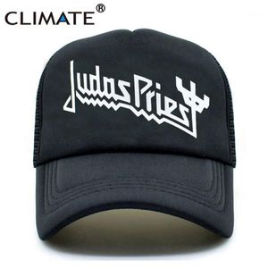 Bola Caps Clima Homens Mulheres Caminhoneiro Judas Priest Rock Band Cap Música Fãs Verão Preto Beisebol Malha Net Hat1235P