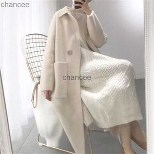 Sweaters Designer Fashion Women New Genuine Mink Cashmere Sweater Women Pure Cashmere Cardigan Knitted Mink Jacketn Winter Long Fur Coat HKD230911