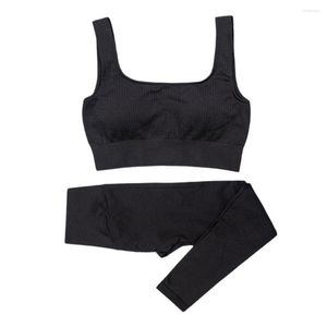 Pantaloni a due pezzi da donna 2023 Set da palestra per yoga Abbigliamento da allenamento per donna Abbigliamento sportivo Abbigliamento sportivo Reggiseno sportivo Crop Top 2