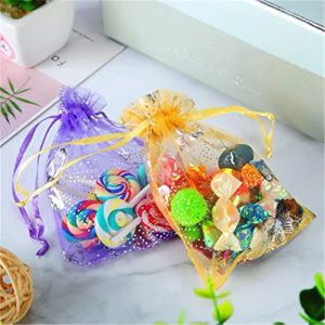 100pcs/lot Mesh Bags Organza Wedding Gift Bag with Drawstring Jewelry Necklace Pouch Reusable Cosmetics Storage Package All-match