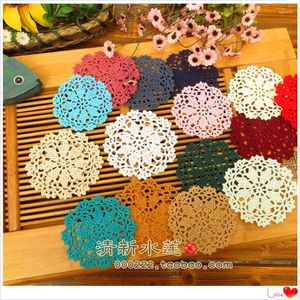 Table Runner 30pic/lot 10cm Round Crochet Lace Felt Households Decoration Mat Props Pads Po Pot Holder Cpaster