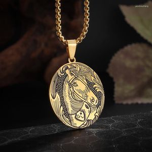 Pendant Necklaces Retro Trend Style Medal Gold Horse Head Necklace Men And Women Exquisite Beautiful Daily Personality Jewelry