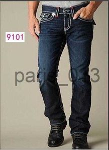 メンズジーンズメンズジーンズファッションストレートレッグパンツ18SS新しいトゥルーエラスティックメンズロビンロックリバイバルスタッドデニムデザイナーズボンX0911