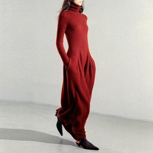 Sıradan Elbiseler Sonbahar ve Kış Yavurucu Örtme Örgü Elbise Yüksek Sense Fransız Retro Azınlık Boşta Stil Uzun Sweater
