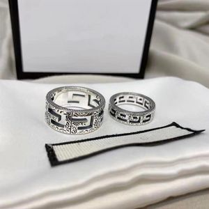 2022 Fashion Band Ringe Vintage Great Wall Muster Designer Trendy 925 Silber Ring für Frauen Hochzeit Ringe Männer Jewelry2930