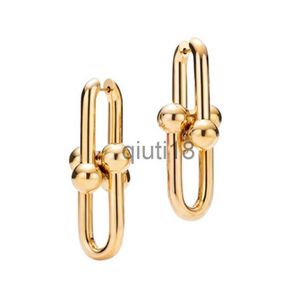 Stud Neue Mode Edelstahl U Form Bolzen Ohrring Design Kette Link Ohrringe für Frauen Mann Hochzeit Schmuck Mit Box x0911