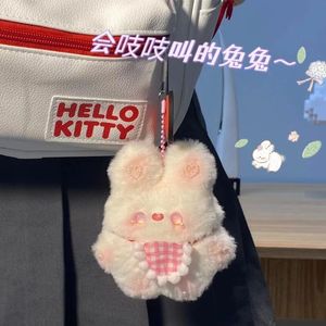 Plush Bierek Blaki DIY BIB Rabbit Wykończony produkt będzie piskał małą domową lalkę Klapa z klasą Bierek Pendant Prezent dla przyjaciela 230911