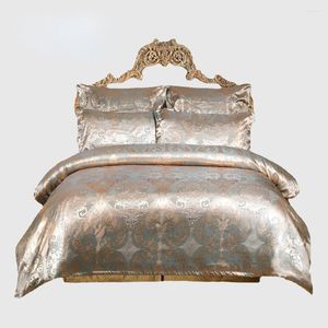 Zestawy pościeli luksusowe Jacquard Microfibre Fabric Anti-Pilling Arkusz Nordic podwójny zestaw kołdry i poduszka do sypialni