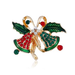 Śliczne luksusowe kryształowe dzwonki świąteczne Pins kobiety dzieci wykwintne akcesoria festiwalu norszatonu odznaki prezent hurtowy ymbr007