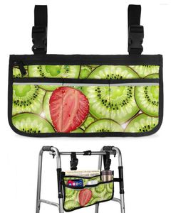 Borse portaoggetti Frutta Kiwi Fragola Borsa per sedia a rotelle semplice e fresca Borsa per deambulatore per scooter elettrico laterale sul bracciolo