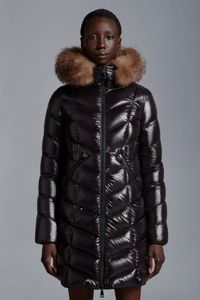 2023 Autunno Inverno donna Piumino d'anatra bianca Parka Zip giacche con cappuccio in pelliccia spessa a righe ricamo donna cappotti lunghi slim MK23015