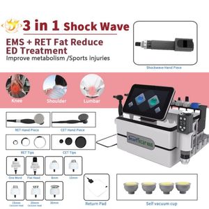 Outros equipamentos de beleza 3 em 1 dispositivos de beleza Shock Wave Ems com 7 tamanhos diferentes de cabeças para terapia Ed