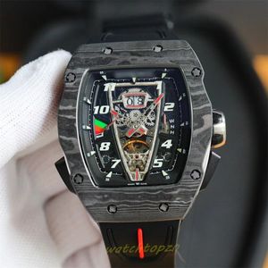 Movement Richarmilles Watch carbon New Watch RM40-01 movement rubber watch with sapphire mirror fiber case designer L 1K5D