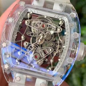 Orologi di design Riichardsmilles a carica automatica Ruote scheletrate trasparenti automatiche Nuova versione liscia Vetro zaffiro di seconda mano Massima qualità tutte le funzioni LY