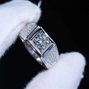 Solitário laboratório anel de diamante 925 prata esterlina noivado anéis de banda de casamento para mulheres homens promessa joias de dedo presente