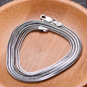 Pendant Necklaces XSL JIAMEI 1.6m Sterling Silver Braided Necklace S925 Tail Chain Neutral Vintage Chopin Men's Jewelry