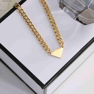 Mens Luxury Designer Halsbandkedja Fashion Jewelry P Triangle Pendant Design Party Silver Hip Hop Punk Names Statement SMEEXEMERI WOMENS T230911