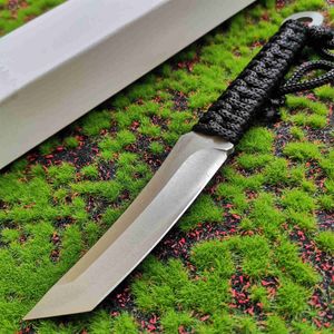 Coltello dritto Sopravvivenza all'aperto Elevata durezza Un coltello dritto in acciaio inossidabile Coltello da autodifesa da campeggio esterno con fodero