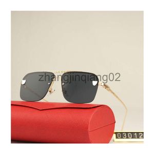 Designer Cartiere Glasses Cycle Luxurious Fashion Brand Sports Polarize Sunglasses Men Women Vintage Baseball Beach Driving Semi Rimless Golden Square Glasses