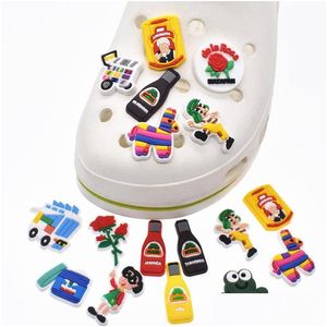 Shoe Parts Accessories Manufacture Wholesale Mexican Style Clog Charms Hispanic Beer Wine Bottle Pvc Jibbitz Charm Drop Delivery Dhnyh