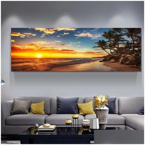 Resimler tuval baskı yatak odası boya deniz manzarası ağacı modern ev dekor duvar sanatı oturma odası manzara resimleri damla teslimat g dh2s9